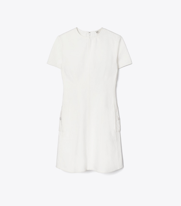 Tory Burch designer dresses Denim Mini Dress in White front