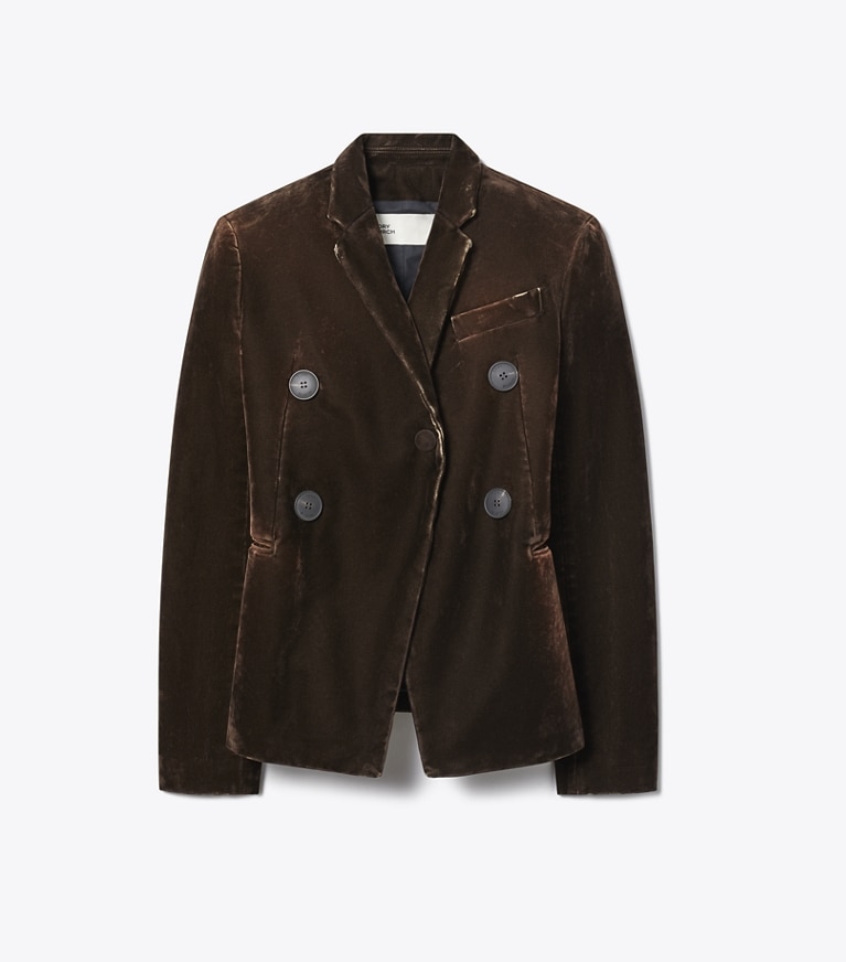 Tory Burch designer jacken Denimblazer in Jasper Brown front