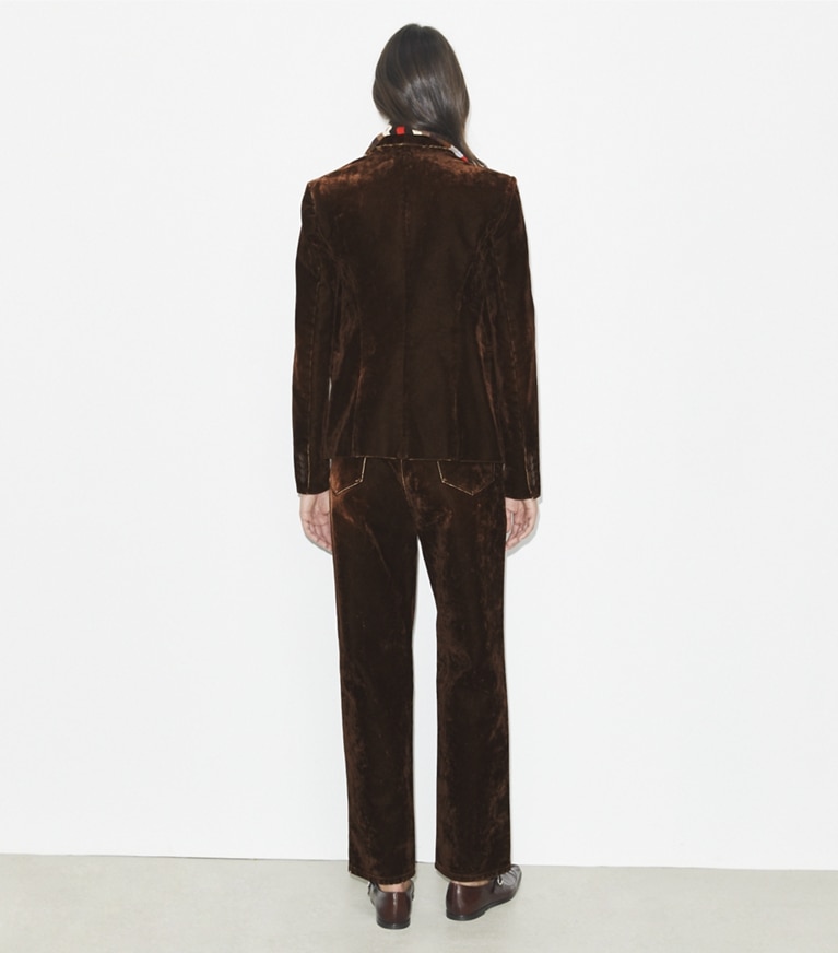 Tory Burch designer jacken Denimblazer in Jasper Brown front