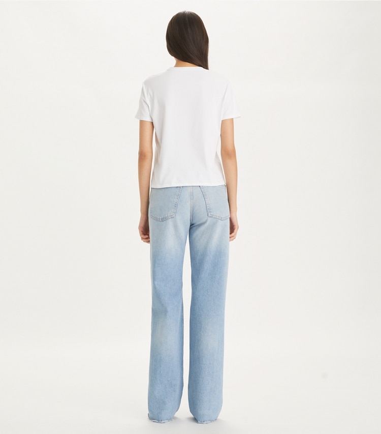Tory Burch designer tops Dessert T-Shirt in White on model back