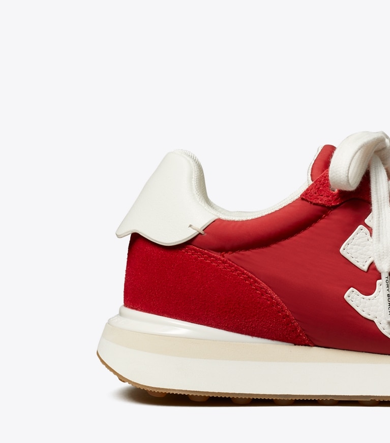 Tory Burch designer sneakers Destiny Sneaker in TORY RED / TORY RED / WHITE angle