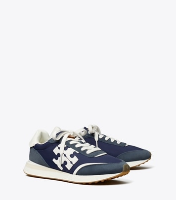 Tory Burch designer sneakers Destiny Trainer in RETRO NAVY/ RETRO NAVY/ WHITE angle