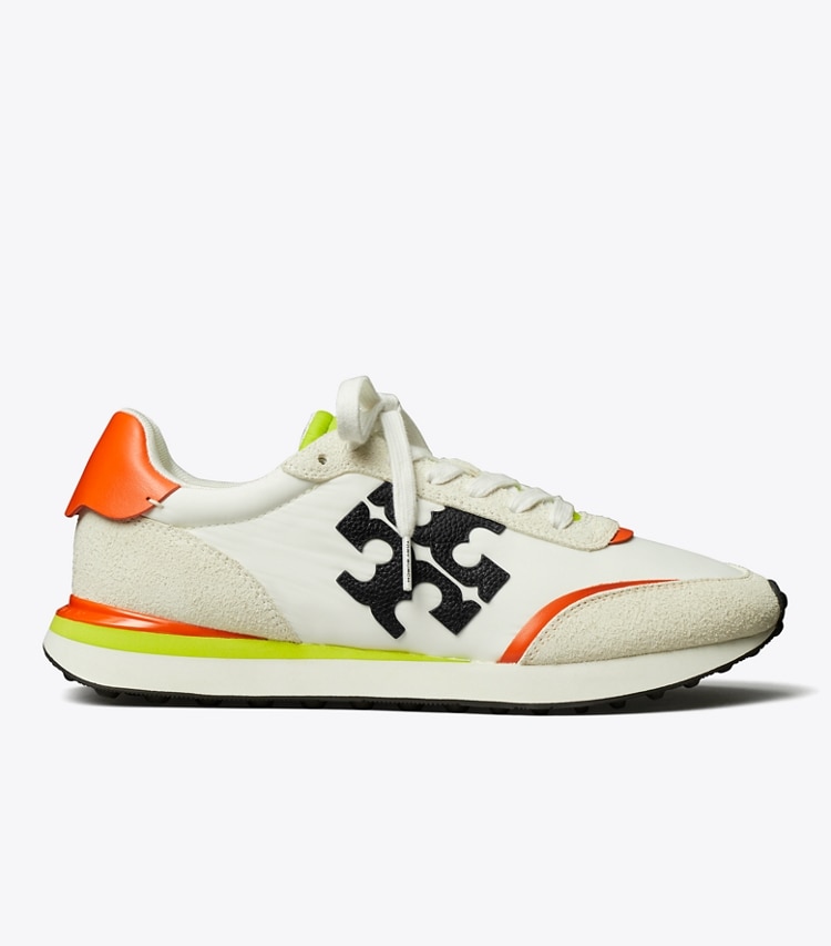Tory Burch designer スニーカー デスティニー トレーナー in WHITE / PERFECT BLACK / ORANGE side