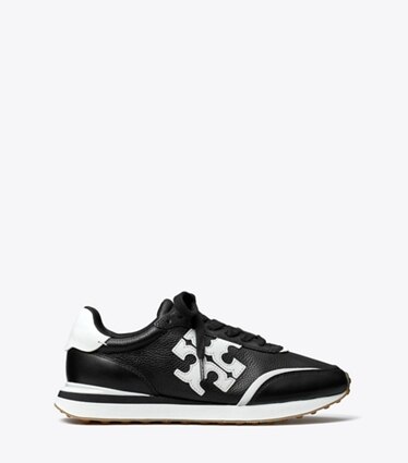 Tory Burch designer sneakers Destiny Trainer in PERFECT BLACK / WHITE side