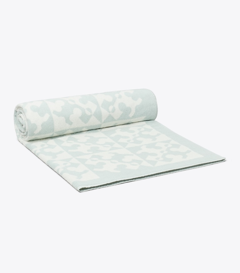 Tory Burch designer beach towels Diagonal T Jacquard Towel in Light Blue additional
