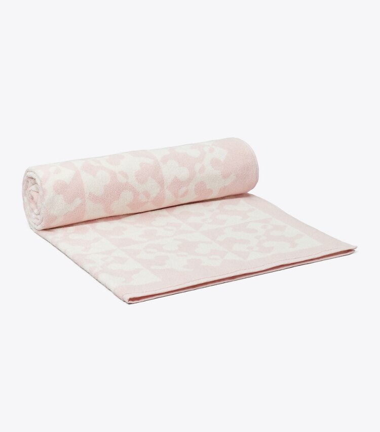Tory Burch designer beach towels Diagonal T Jacquard Towel in Pink additional