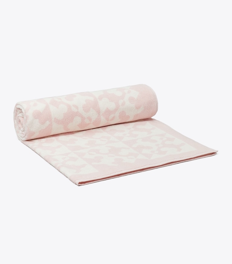 Tory Burch designer beach towels Diagonal T Jacquard Towel in Pink additional