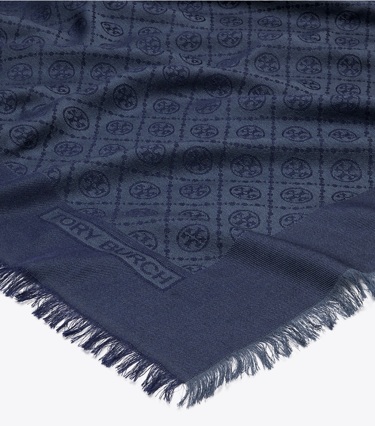 Tory Burch designer schals Diamond Dot Traveler Schal aus Jacquard in Tory Navy detail