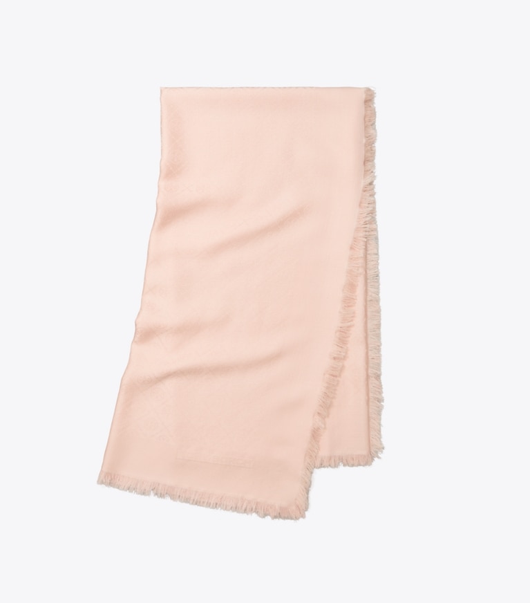 Tory Burch designer schals Diamond Dot Traveler Schal aus Jacquard in SEA SHELL PINK folded