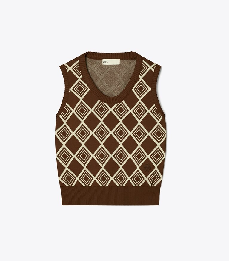 Diamond Jacquard Vest: Women's Designer Sweaters | Tory Sport