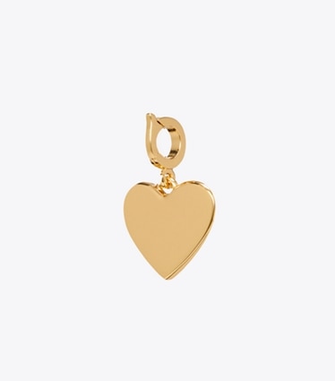 Tory Burch diseñador pasadores para el pelo Dije Curiosity Heart en Light Brass frente