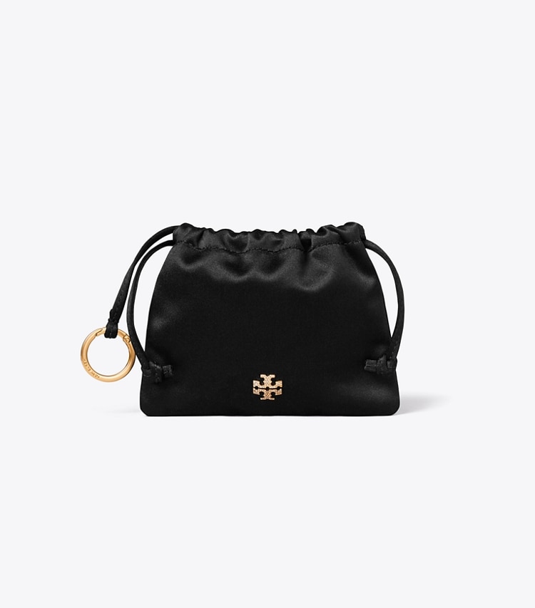 Tory Burch diseñador dijes para bolso y llaveros Dije de bolso tipo bolsa en satén en BLACK frente