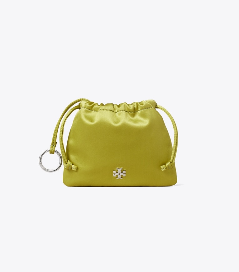 Tory Burch diseñador dijes para bolso y llaveros Dije de bolso tipo bolsa en satén en Vibrant Green frente
