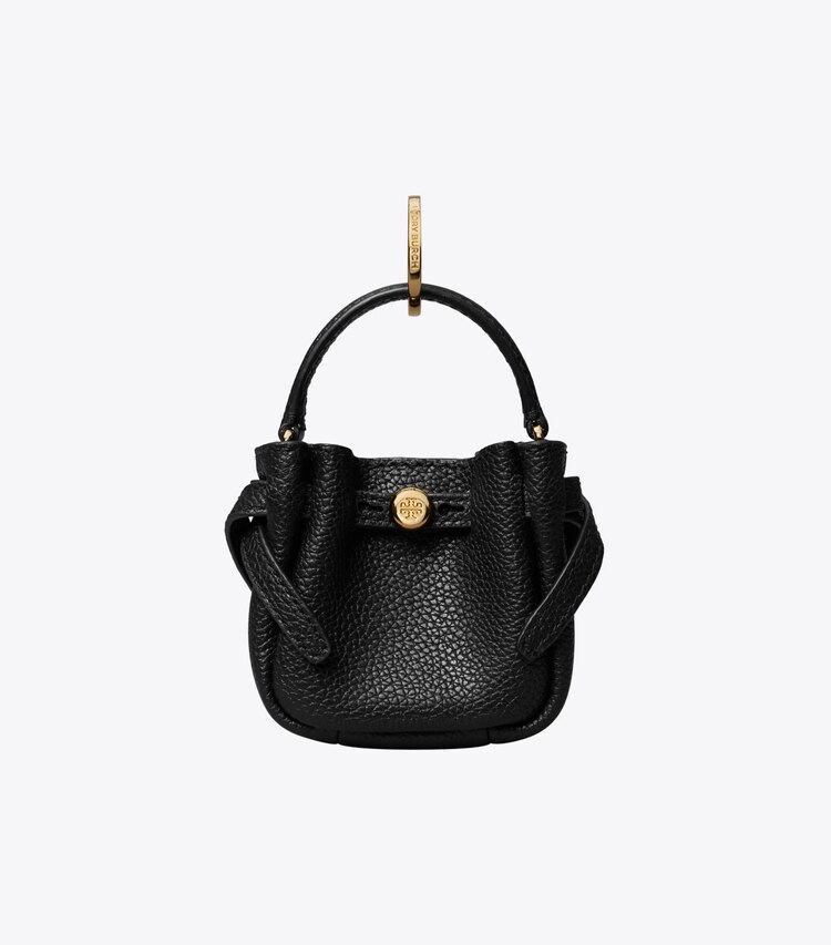 Tory Burch diseñador dijes para bolso y llaveros Dije para bolso bucket Romy en Black frente
