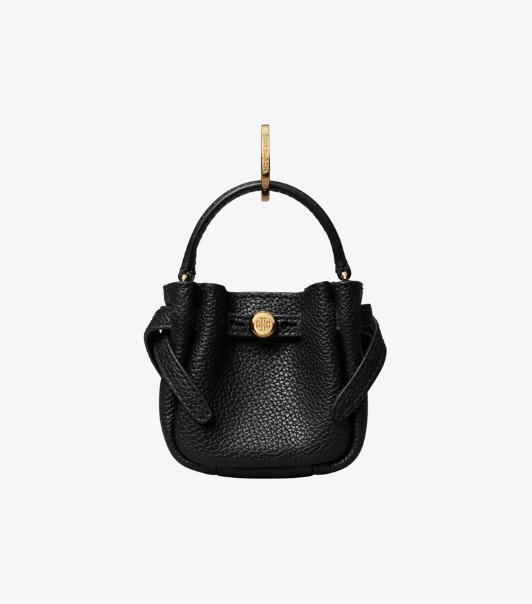 Tory Burch diseñador dijes para bolso y llaveros Dije para bolso bucket Romy en Black frente