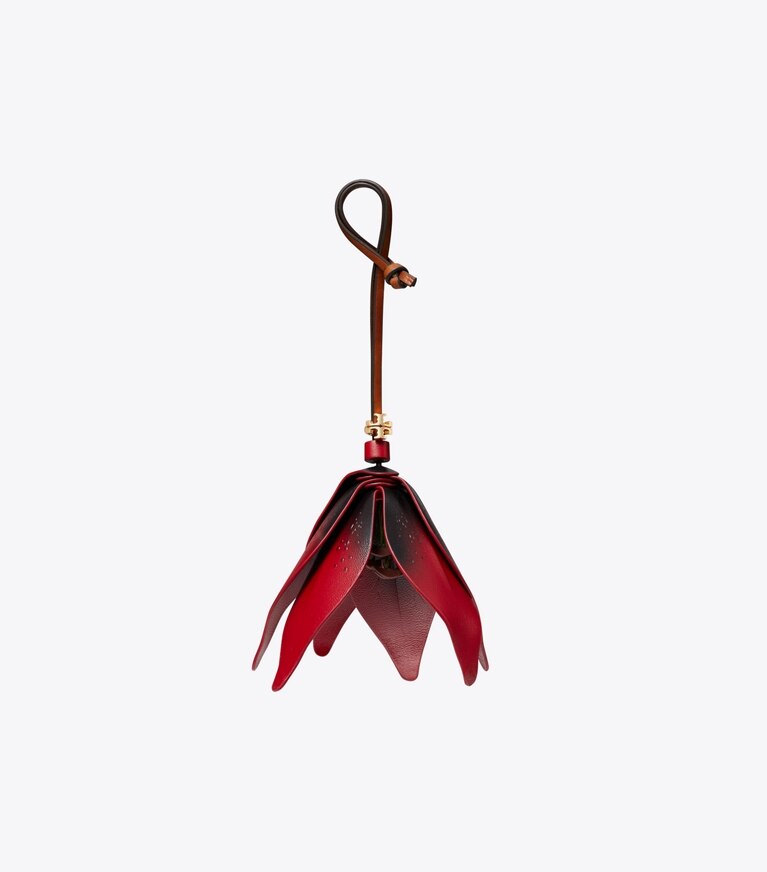 Tory Burch diseñador dijes para bolso y llaveros Dije para bolso con flores en Red frente