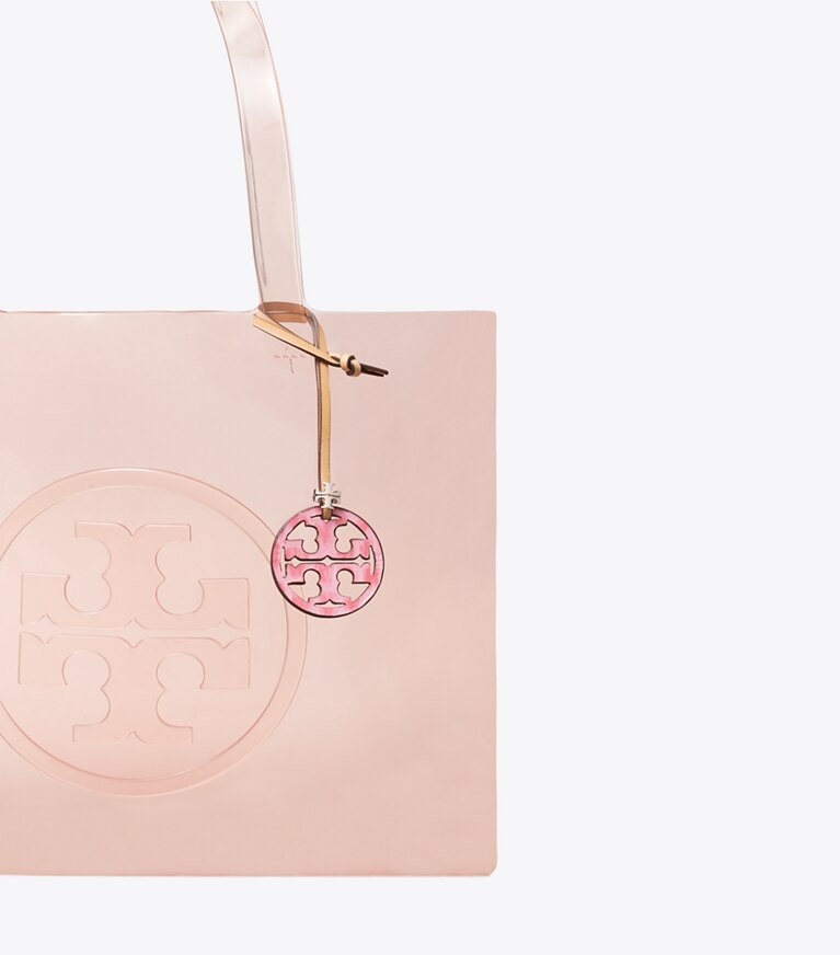 Tory Burch diseñador dijes para bolso y llaveros Dije para bolso con logo Miller en Rose Sunset detalle