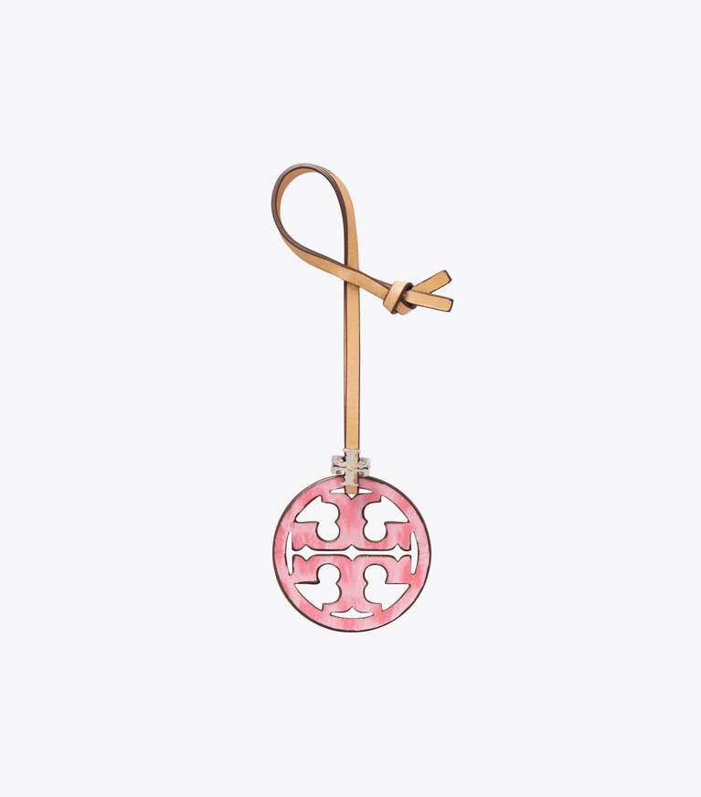 Tory Burch diseñador dijes para bolso y llaveros Dije para bolso con logo Miller en Rose Sunset frente