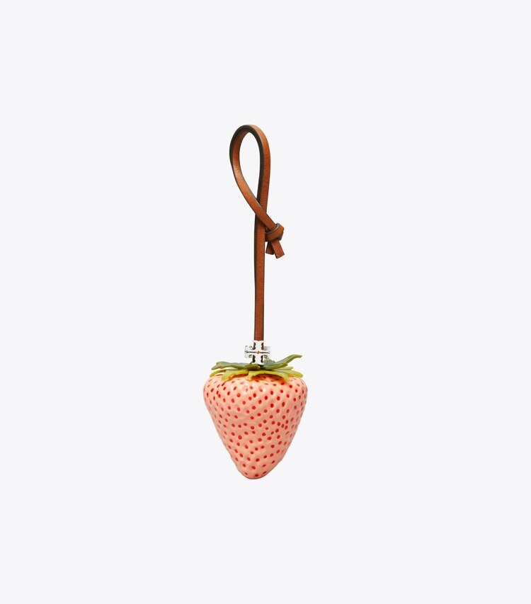 Tory Burch diseñador dijes para bolso y llaveros Dije para bolso de fresa en Sweet Pink / Minium frente