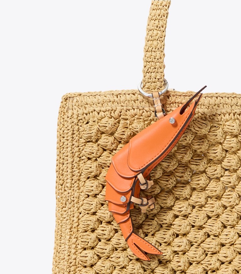 Tory Burch diseñador dijes para bolso y llaveros Dije para bolso de langostino en Orange detalle