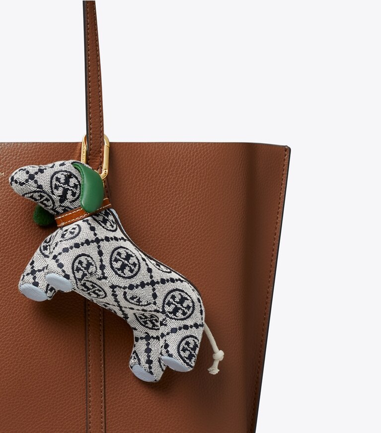 Tory Burch diseñador dijes para bolso y llaveros Dije para bolso de perro en Tory Navy detalle