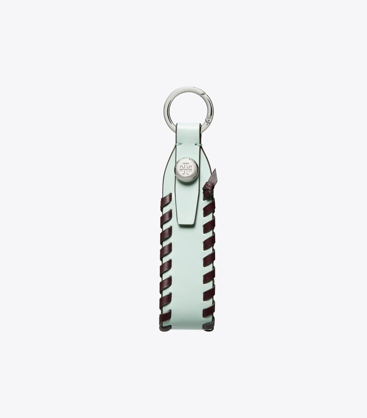 Tory Burch diseñador dijes para bolso y llaveros Dije para bolso de piel tejida en Light Green frente