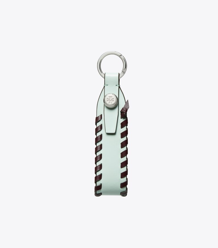 Tory Burch diseñador dijes para bolso y llaveros Dije para bolso de piel tejida en Light Green frente