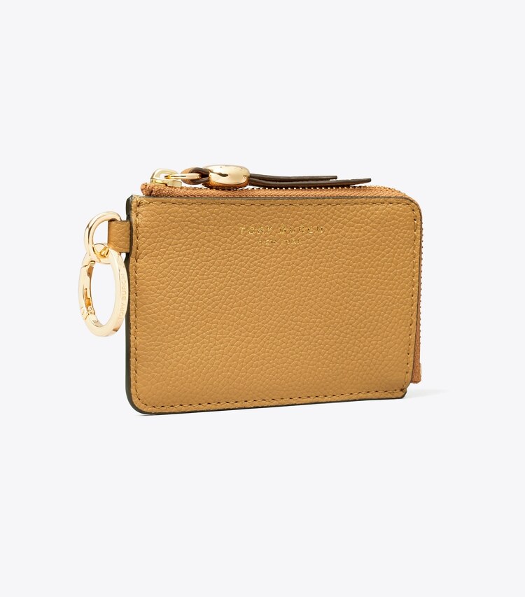 Tory Burch diseñador tarjeteros Dije para bolso de tarjetero Romy en Tiramisu ángulo