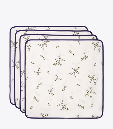 Tory Burch designer linens Dinner Napkin, Set of 4 in NEW IVORY group