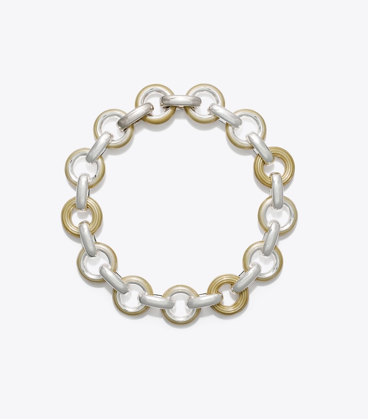 Tory Burch designer halsketten Donut Halskette in Light Silver / Multi front