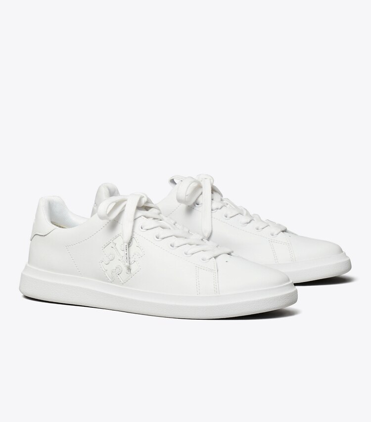Tory Burch designer sneakers Doppel-T Howell Court in White / White angle
