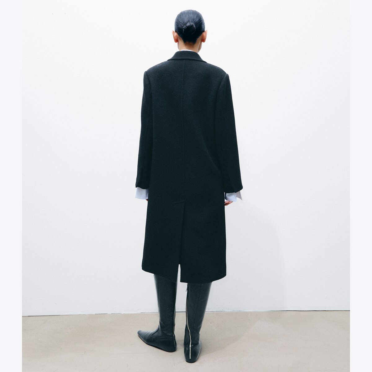 DOUBLE BREASTED WOOL COAT - thumbnail 3