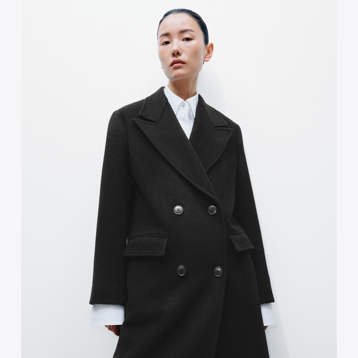 DOUBLE BREASTED WOOL COAT - thumbnail 5