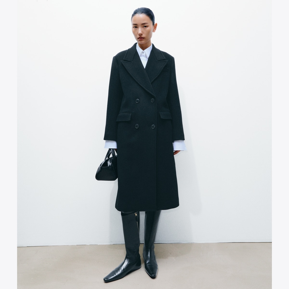 DOUBLE BREASTED WOOL COAT - thumbnail 2