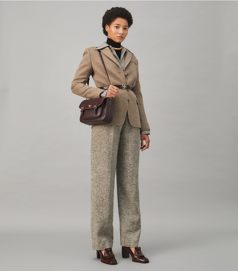 Tory Burch designer jackets Double-Faced Wool Blazer in Ashed Mocha front