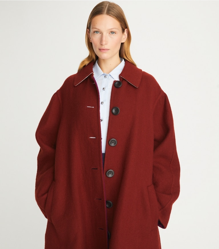 Double-Faced Wool Coat: Women's Designer Coats | Tory Burch