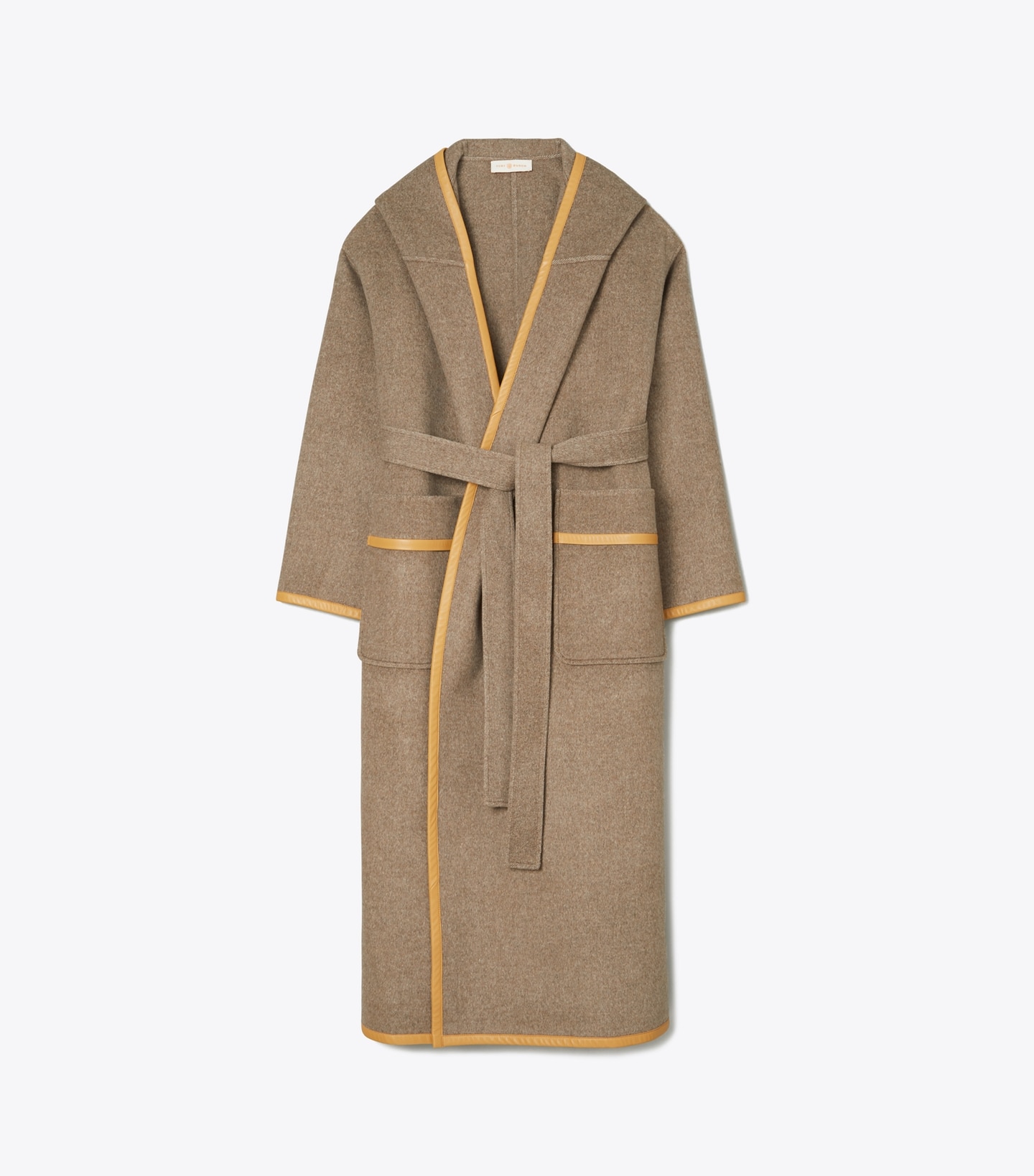 Double-Faced Wool Hooded Wrap Coat