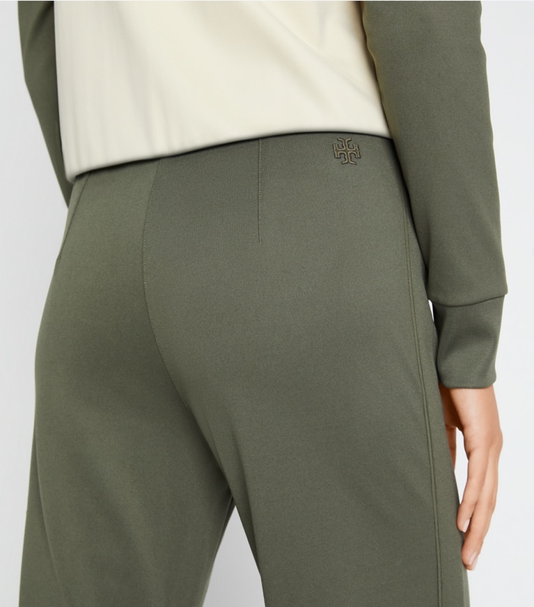 Tory Sport designer bottoms Double Knit Track Pant in Light Olive front