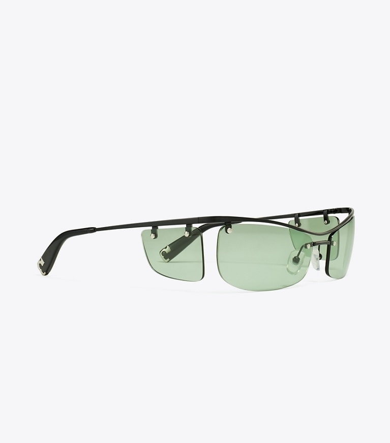 Tory Burch designer sunglasses & eyewear Double-Lens Runway Sunglasses in MINT GREEN 1 detail