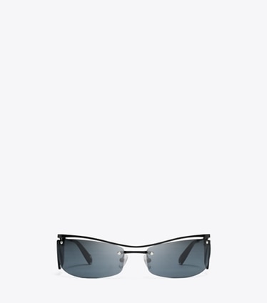 Tory Burch designer sunglasses & eyewear Double-Lens Runway Sunglasses in DARK GREY 1 front