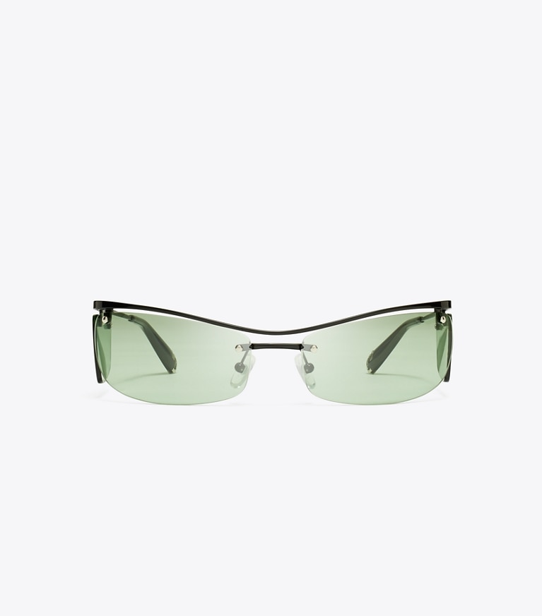 Tory Burch designer sunglasses & eyewear Double-Lens Runway Sunglasses in MINT GREEN 1 front