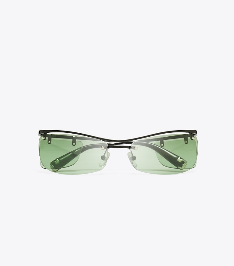 Tory Burch designer sunglasses & eyewear Double-Lens Runway Sunglasses in MINT GREEN 1 overhead