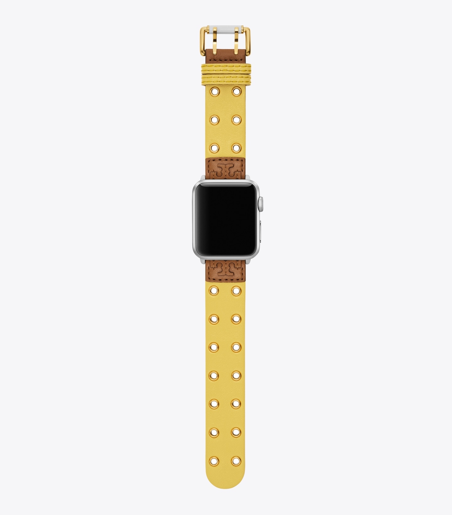 Double Rivets Band for Apple Watch®, Yellow Leather