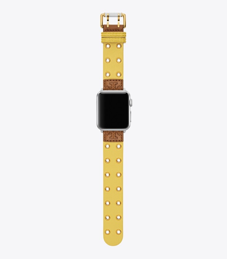 Double Rivets Band for Apple Watch®, Yellow Leather: Women's 