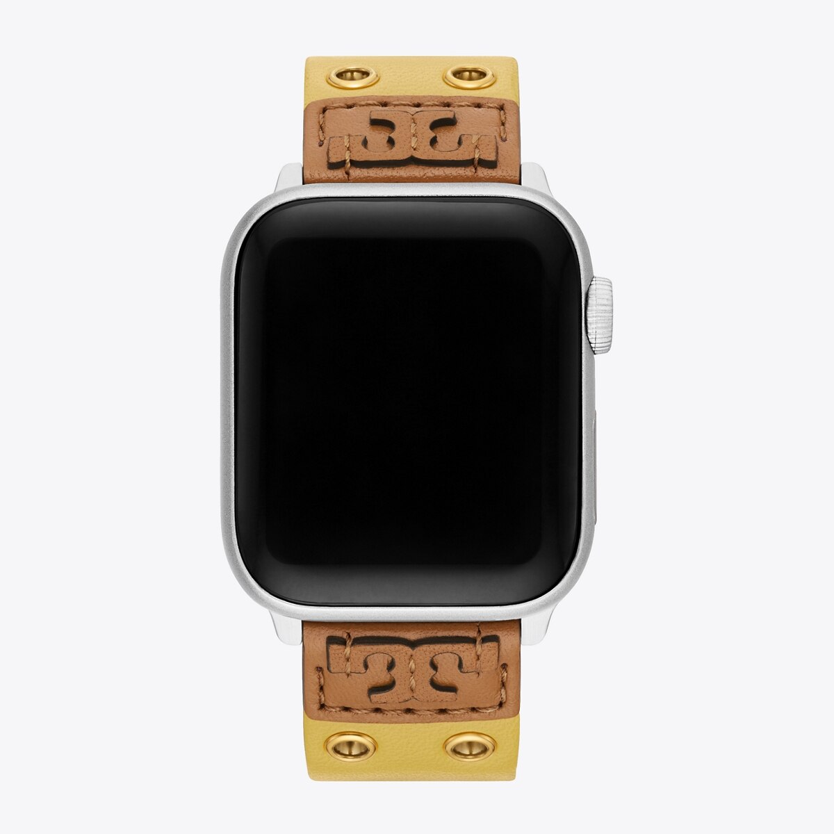Tory Burch★上品なレザー製Double Rivets Apple Watchバンド Double Rivets Band for Apple Watch®, Yellow Leather: Women's