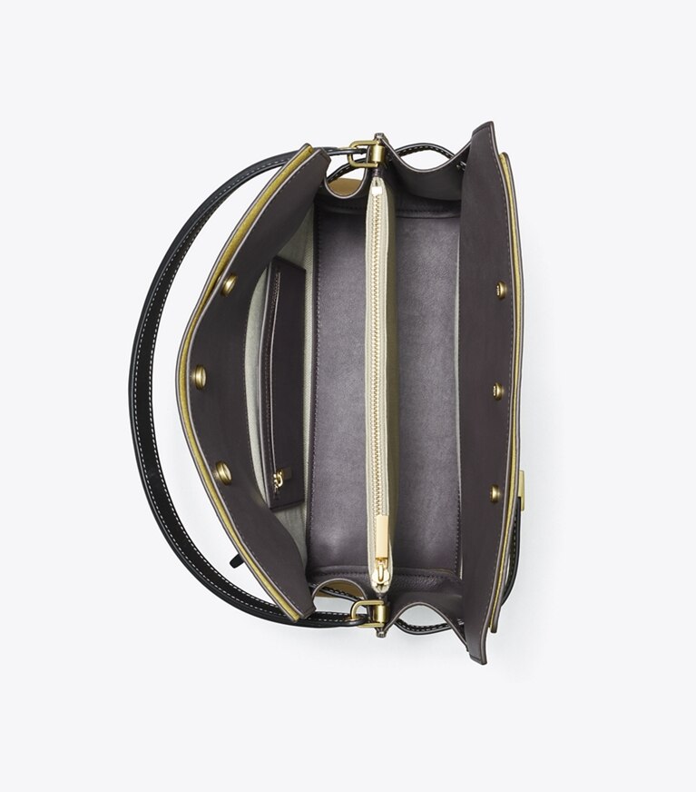 Tory Burch designer sac à main Double sac Lee Radziwill in Sand Drift angle