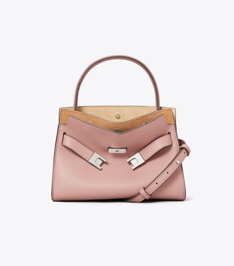 Tory Burch designer sacs à bandoulière Double sac Petite Lee Radziwill in Light Mauve front