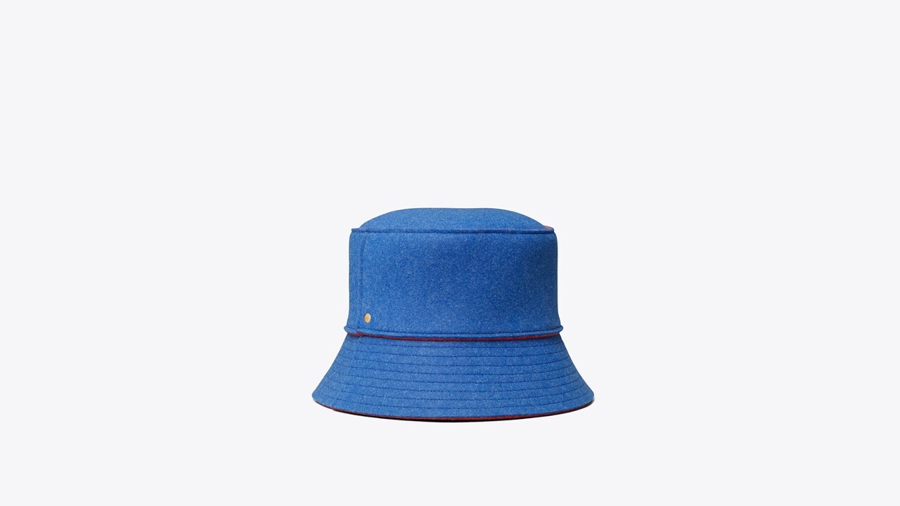 Double-Sided Felt Bucket Hat: Women's Designer Hats