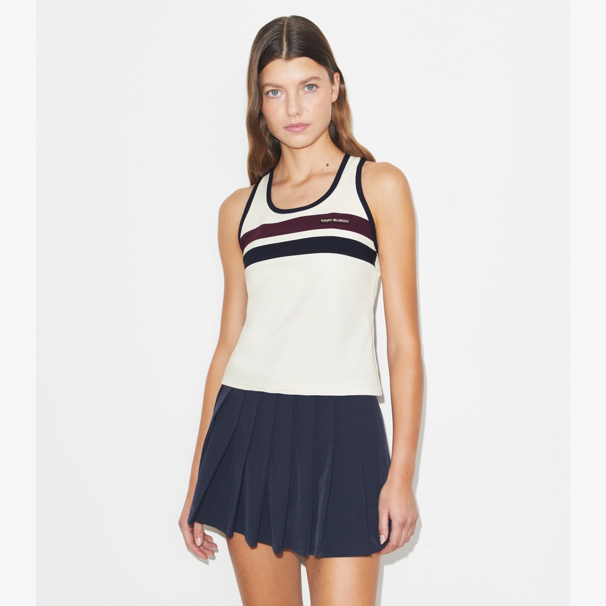 Double-Stripe Tennis Tank: Women's Designer Tops | Tory Burch