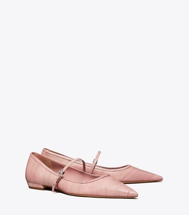 Tory Burch designer flats Double T Buckle Mary Jane in ROSEWOOD / ROSEWOOD angle